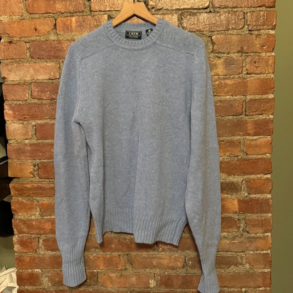 Crew 100% Wool Made in England Baby Blue Sweater